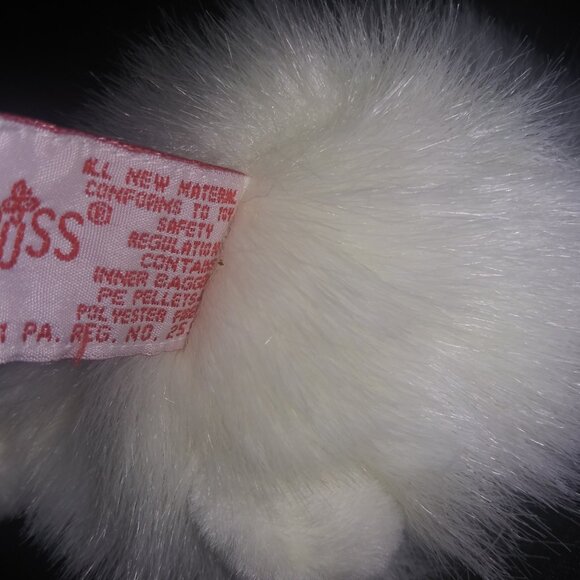 Russ Berrie White Snowpuff Wearing Earmuffs Stuffed Animal Plush Mini Toy - Picture 4 of 7